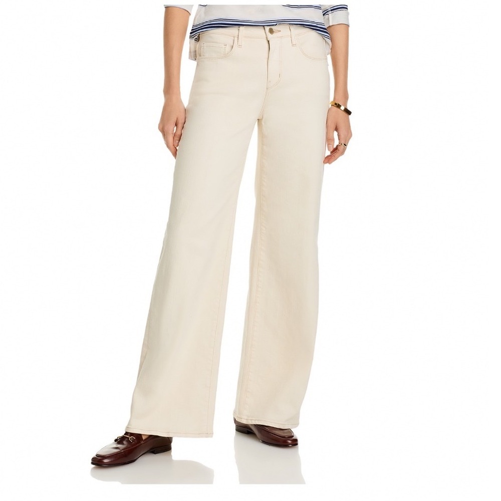 LAGENCE Alicent High Rise‎ Sneaker Wide Leg Jeans Macadamia Cream 29 2817KBOM